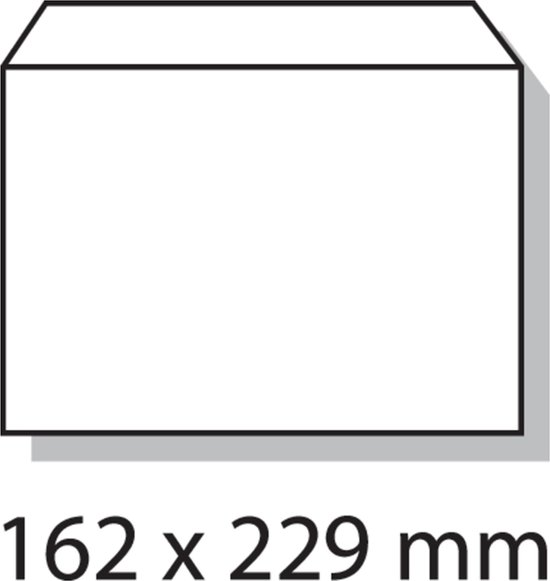 C5 Enveloppen A5 formaat wit - 229 x 162 mm - 50 stuks - Zelfklevend met plakstrip - 80 Gram - DULA