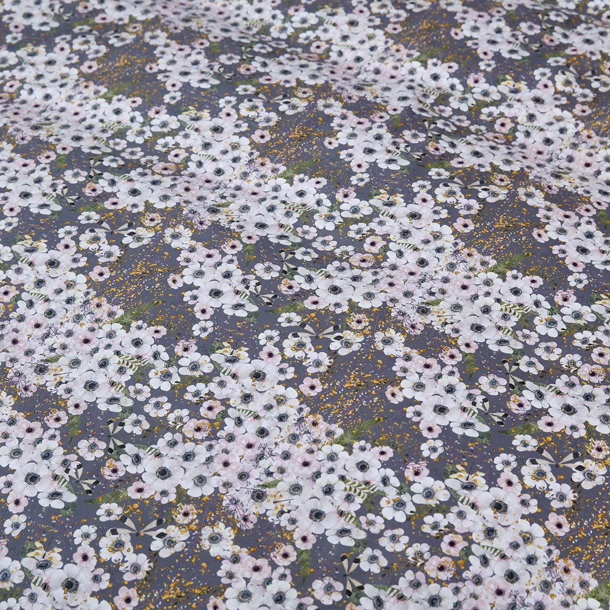 Dommelin Blossom – Dekbedovertrekset – Satijn 300TC – Grijs – 260x200/220 – 100% Katoen