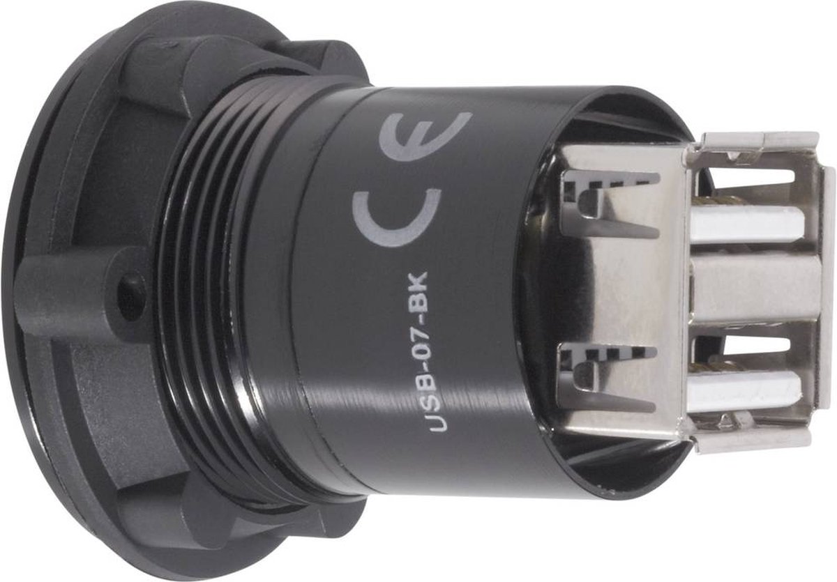 Dubbele USB-inbouwbus 2.0 Bus, inbouw USB-07-BK 2x USB-bus type A naar ...