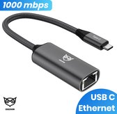 Good2know Ethernet adapter USB-C - Rj45 - USB C naar Ethernet adapter - Internet adapter - 20CM - Aluminium behuizing