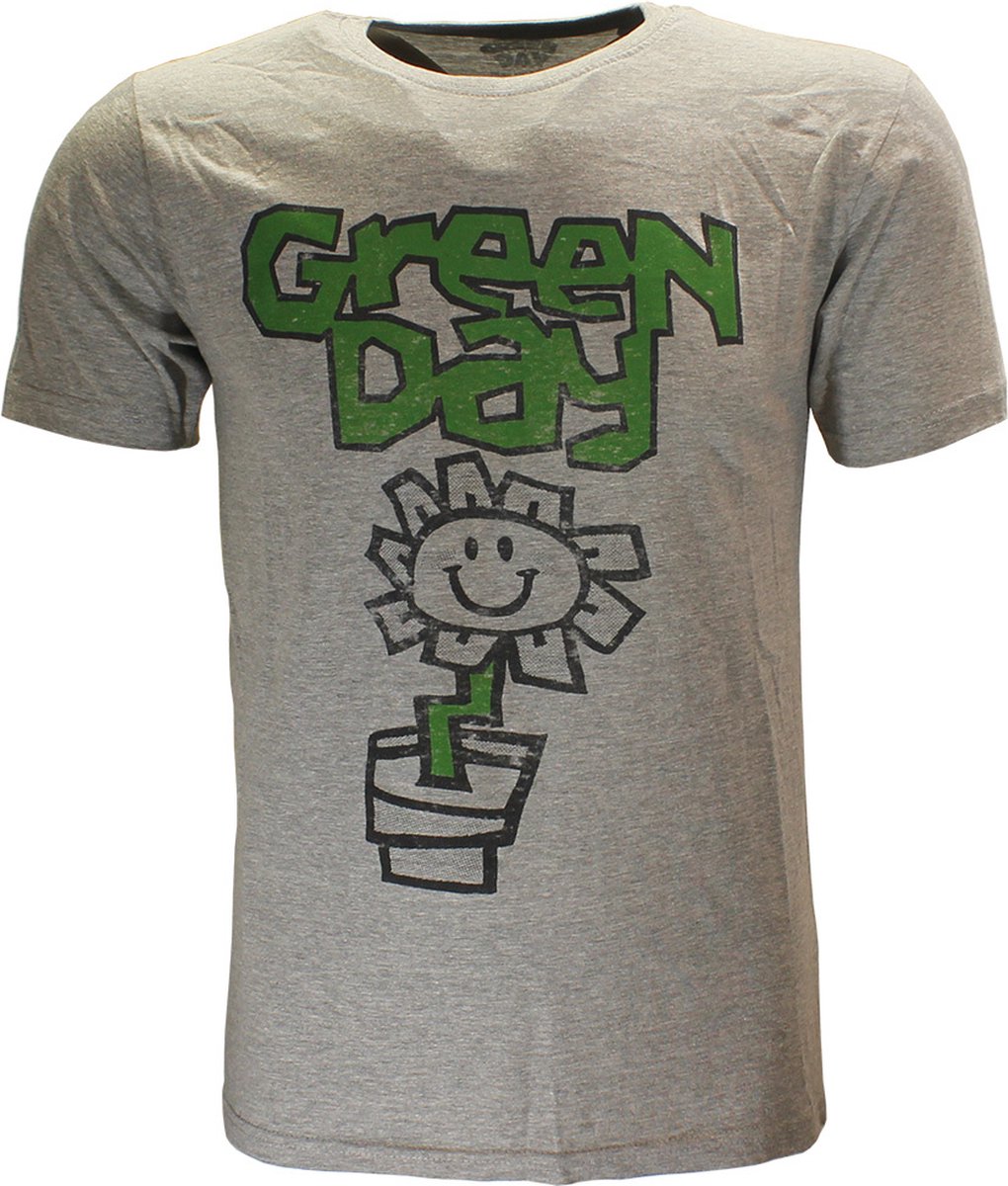Green Day Flower Pot T-Shirt - Officiële Merchandise - S