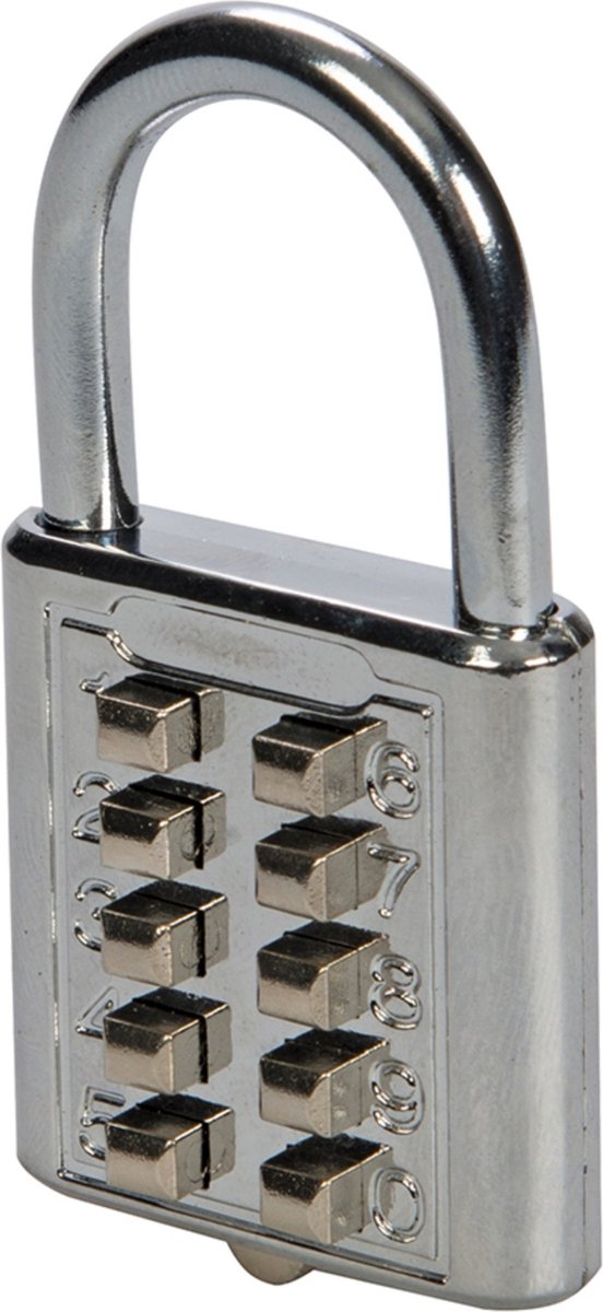 Silverline Digitaal combinatieslot - 10-cijferig - 38 mm - chroom geplateerd