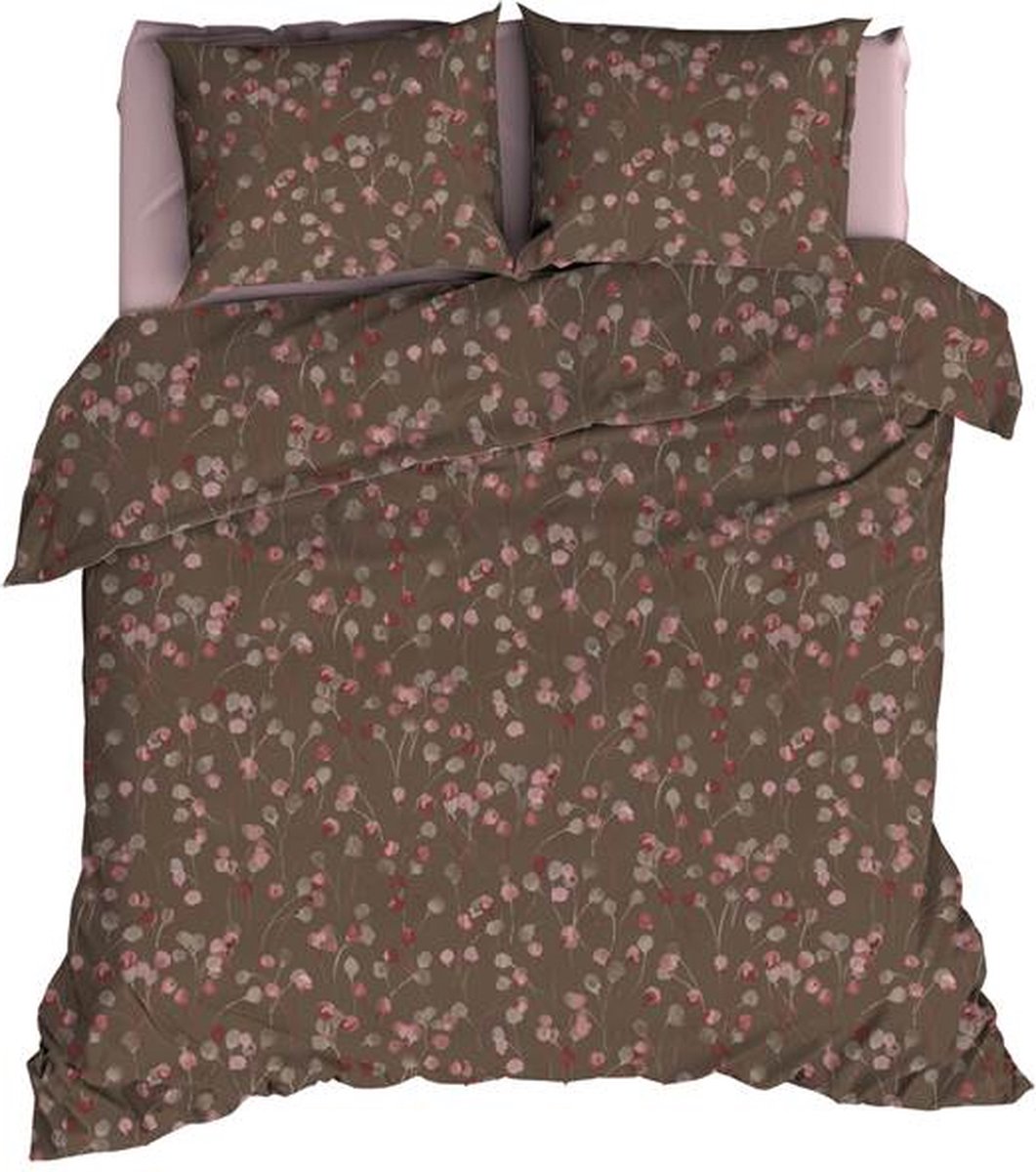 Satin D Or Satin d'Or Muriel Dekbedovertrek - Lits-jumeaux - 240x200/220 cm - Taupe/Rose