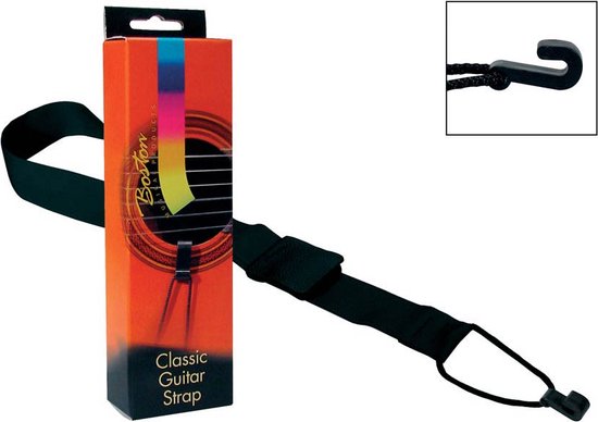 Levy M29-BLK Brede gitaarband Leer zwart