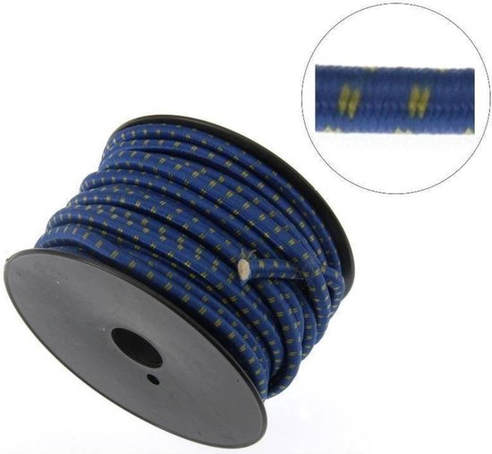 Benson Elastiek op rol - 20 meter - 8 mm - weerbestendig - blauw/geel van Benson — afbeelding 2