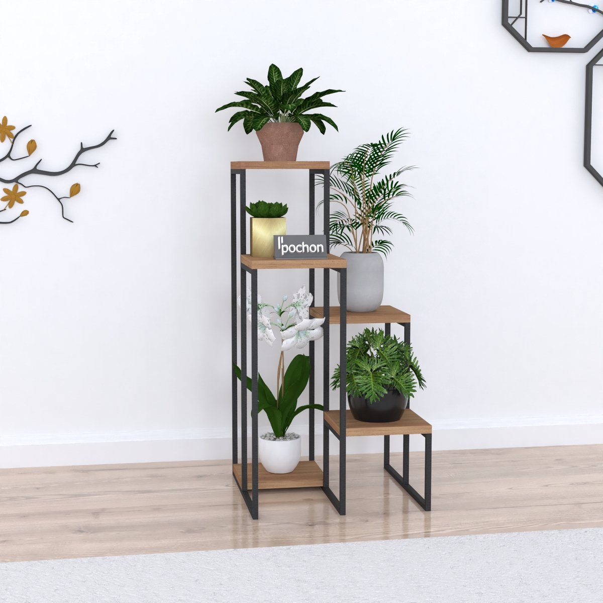 Pochon Home - Table à plantes 6 Plantes - Métal - Support à plantes -  Armoire échelle