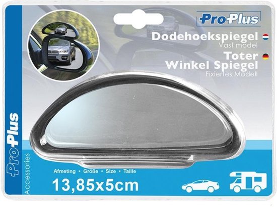 Verpakking van ProPlus dodehoekspiegel met Nederlandse en Duitse tekst.