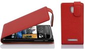 Cadorabo Hoesje voor HTC Desire 500 in INFERNO ROOD - Beschermhoes in flip-design Case Cover van getextureerd imitatieleer