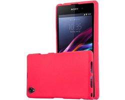Cadorabo Hoesje geschikt voor Sony Xperia Z1 COMPACT in FROST ROOD - Beschermhoes gemaakt van flexibel TPU silicone Case Cover