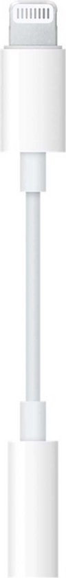 Witte Lightning naar 3,5 mm koptelefoonadapter met een rechte kabel.