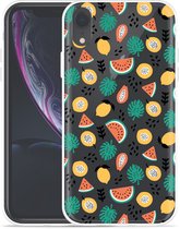 Geschikt voor Apple iPhone Xr Hoesje Tropical Fruit - Designed by Cazy