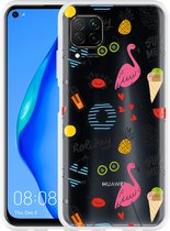 Huawei P40 Lite Hoesje Summer Flamingo Designed by Cazy