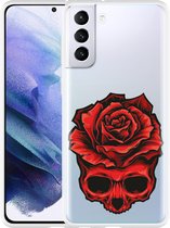 Hoesje Geschikt voor Samsung Galaxy S21 Plus Red Skull