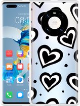 Huawei Mate 40 Pro Hoesje Watercolor Hearts Designed by Cazy