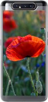 Geschikt voor Samsung Galaxy A80 hoesje - Kleurrijke Klaprozen in Nederland - Siliconen Telefoonhoesje