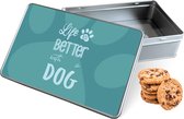 Boîte à biscuits Life Is Better With A Dog Rectangle - Boîte de rangement 20x13x5 cm