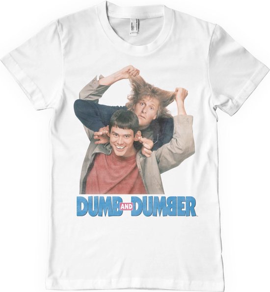 Dumb & Dumber Heren Tshirt -XL- Washed Poster Wit