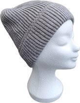 VIQRI - Muts - Beanie - Fleece - Muts heren - Muts dames - Wintersport - One size - Après ski outfit - Grijs