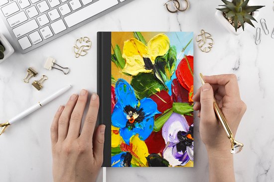 Carnet - Cahier d'écriture - Peinture à l'huile - Peinture - Fleurs - Carnet - Format A5 - Bloc-notes