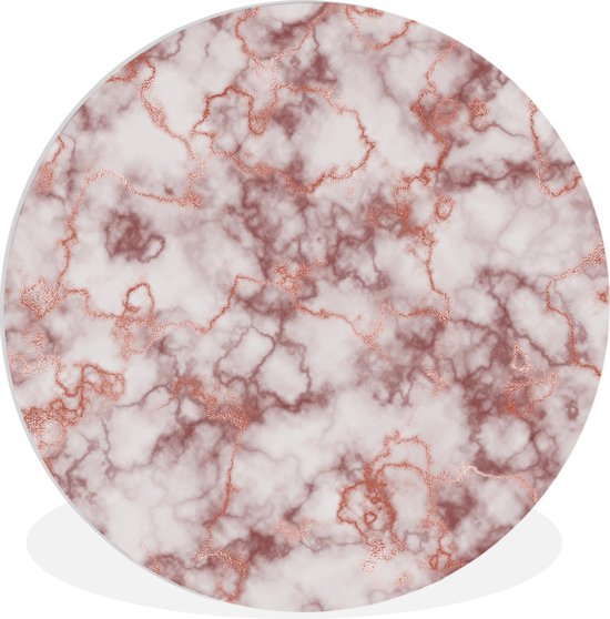 WallCircle - Cercle mural ⌀ 90 - Or rose - Marbre - Agate - Luxe - Tableaux ronds salon - Plaque murale ronde - Cercle de Décoration murale - Décoration de chambre à l'intérieur - Cercle mural de Décoration murale - Accessoires de maison