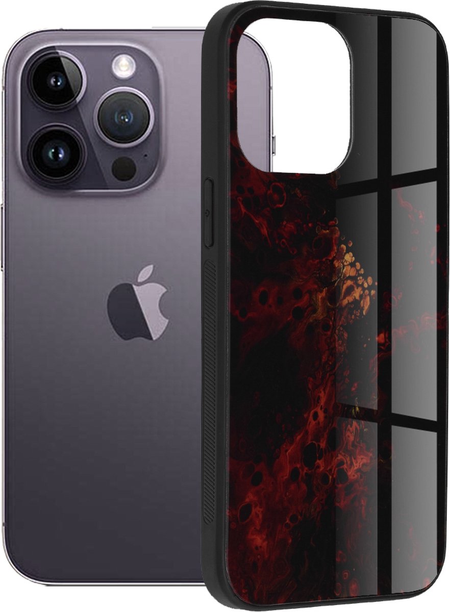 Techsuit - telefoonhoesje Glas Series - iPhone 14 Pro Max - Red Nebula - hoesje