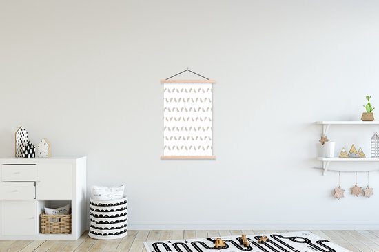 Porte-affiche avec affiche - Affiche scolaire - Vintage - Feuille - Motifs - 60x90 cm - lattes vierges
