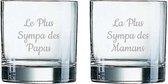 Whiskeyglas gegraveerd - 38cl - Le Plus Sympa des Papas & La Plus Sympa des Mamans