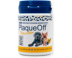 ProDen PlaqueOff Powder – 100% Natuurlijke gebitsreiniging voor honden voor een frisse adem en een schoon gebit - Met doseerschepje - 60 of 180 gram - 180 gram