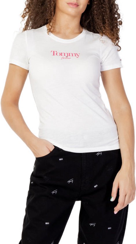 Tommy Hilfiger Jeans Skinny Essential Logo T-shirt Vrouwen - Maat XS