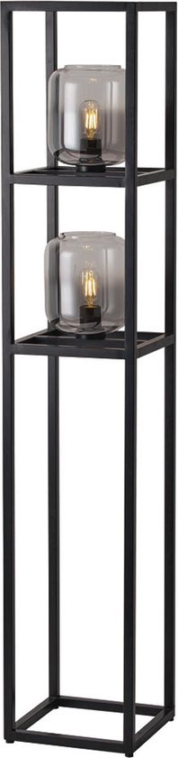 Freelight - Vloerlamp Dentro H 157 cm rook glas zwart