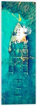 WallClassics - Verre acrylique - Navire coulé dans une mer limpide - Photo 20x60 cm sur verre acrylique (avec système de suspension)