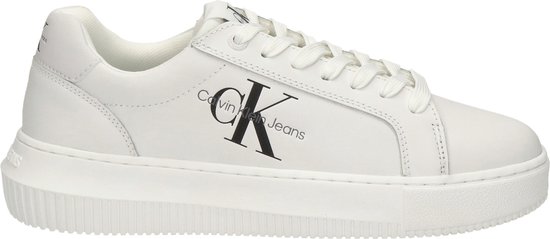 Calvin Klein Chunky Cupsole Lac Up Ladies Low Sneakers - Baskets en cuir - Femme - Wit - Taille 38