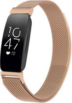 Fitbit Inspire Maat M Bandje - iMoshion Milanees magnetische band met installatiehulp - Rosé Goud