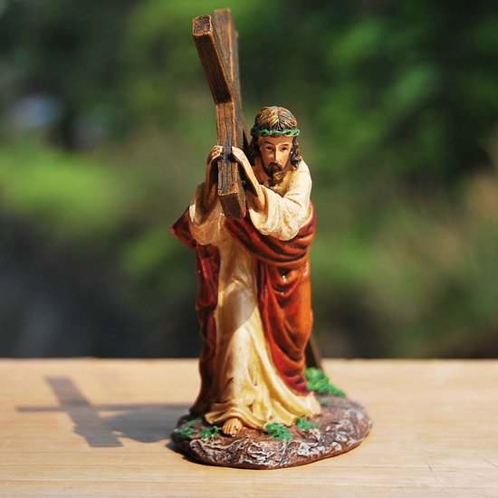 Jezus Draagt Kruis - Beeldje - Katholiek Christelijk - 13cm hoog — afbeelding 4