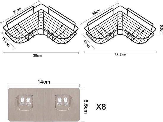 Douche Caddy, 4 Stuks Zwarte (SML 1) Roestbestendige Badkamer Planken Hoek, Zelfklevende Douche Plank Geen Boren, Zeep Houder Organizer, Badkamer Accessoire Opslag Douche Caddy, 4 Stuks Zwarte (SML 1) Roestbestendige Badkamer Planken Hoek, Zelfklevende Douche Plank Geen Boren, Zeep Houder Organizer, Badkamer Accessoire Opslag