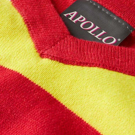 Pull Oeteldonk - Rayures - Pull carnaval tricoté - Rouge / Wit/ Jaune - Taille XL - Vêtement carnaval femme - Carnaval - Apollo