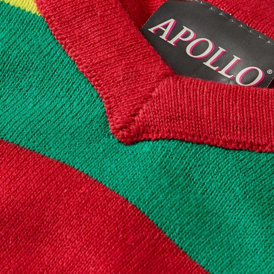 Pull de carnaval tricoté à rayures - Rouge/Jaune/Vert - Taille XXL - Déguisements des femmes - Déguisements des hommes - Limbourg - Apollo