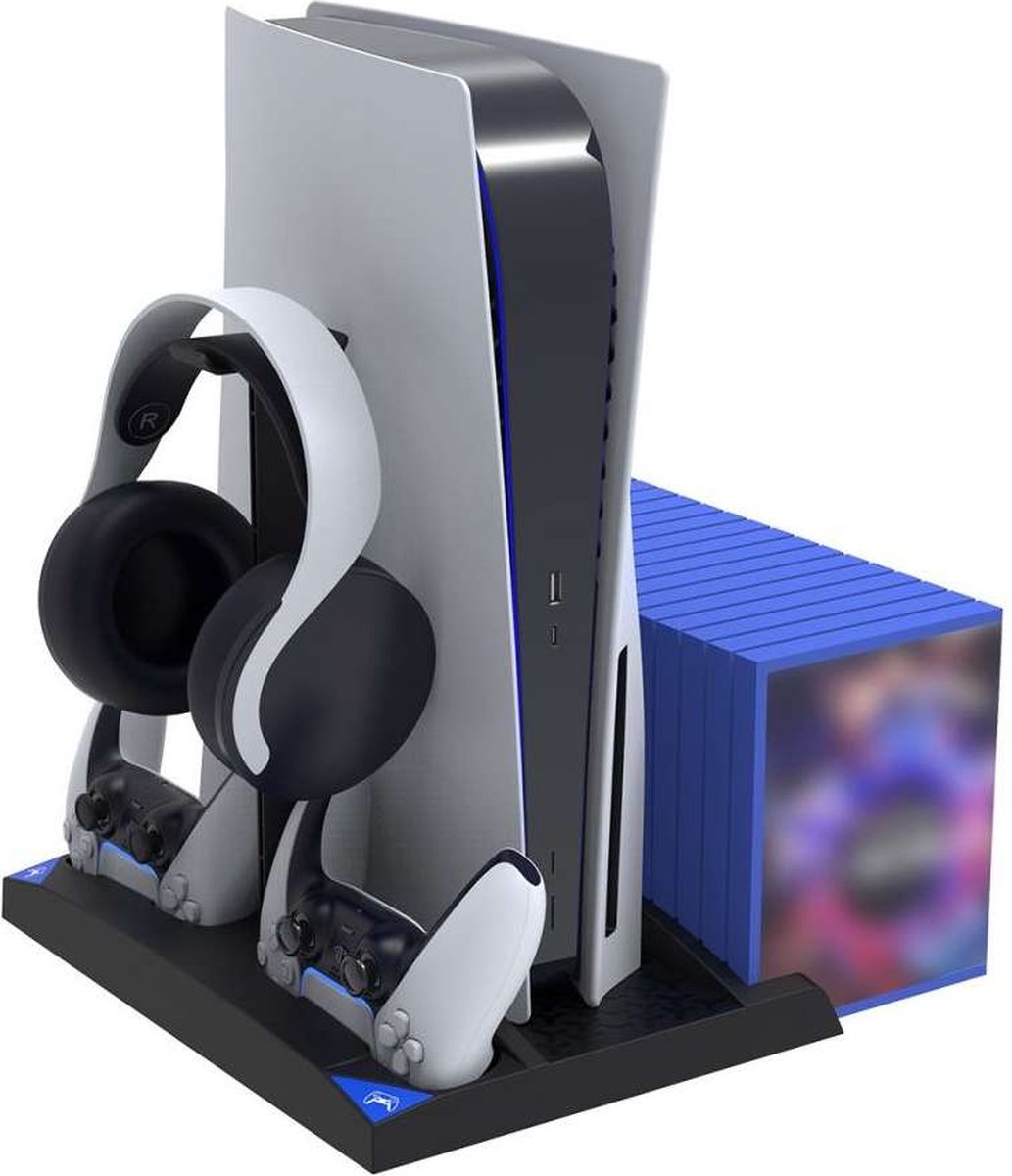 IPEGA - Playstation 5 docking station - PS5 oplaadstation - Charging dock voor 2 DualSense Controllers - Headset Houder voor de PS5 - Zwart