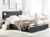 ROCHELLE - Bed opbergruimte - Donkergrijs - 180 x 200 cm - Polyester