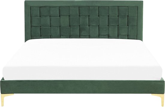 Beliani LIMOUX - Slatted Bed - Fluweel