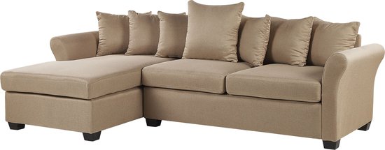 VIKNA - Hoekbank - Beige - Rechterzijde - 250 cm - Polyester