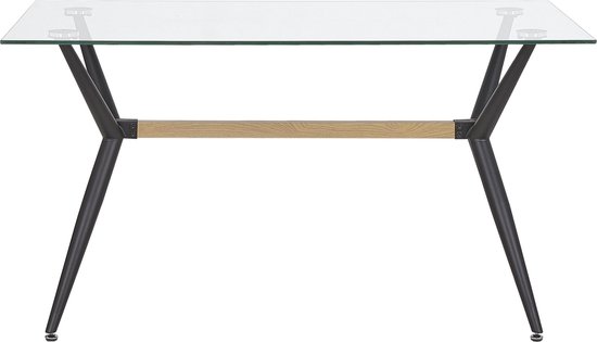 SACRAMENTO - Eettafel - Zwart - 80 x 140 cm - Veiligheidsglas