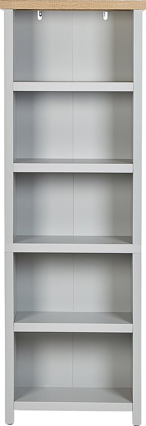 CLIO - Boekenkast - Grijs - 5 planken - Vezelplaat