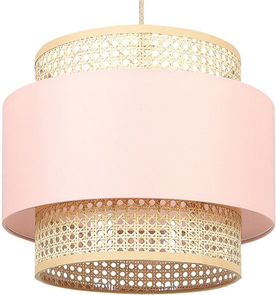 YUMURI - Hanglamp - Roze/ Natuurlijk - Polyester
