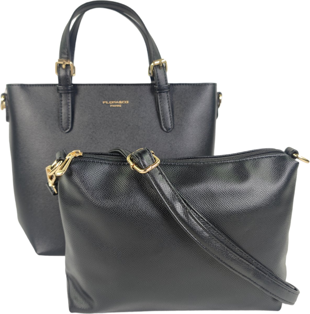 Flora&Co - Paris - Tas in tas/bag in bag - handtas/crossbody zwart