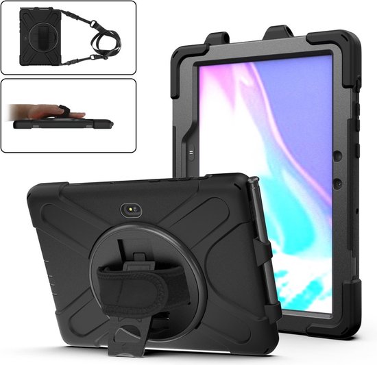 Étui pour tablette Samsung Galaxy Tab Active4 Pro de Cazy résistant aux chocs à 360 degrés - Zwart