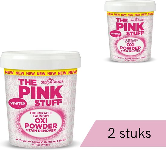 The Pink Stuff - Détachant pour linge blanc - 2 x 1,2 kg - Forfait discount  | bol