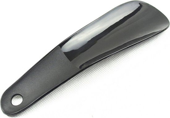 flintronic Schoenlepel van roestvrij staal, schoenlepel van metaal met haak en gat, geschikt voor alle maten voeten, eenvoudig te bedienen, 16 cm., 16cm