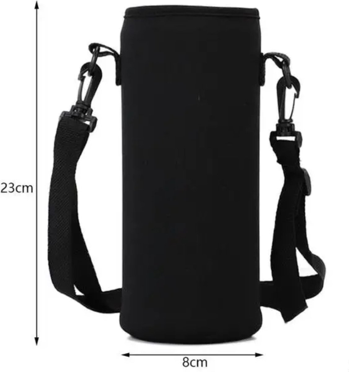 Le Cose LiteGrip - Drinkfleshouder - Outdoor - Wandelen -Lichtgewicht flessenhouder met verstelbare schouderriem - tot 1 Liter - Zwart - Flessentas- drinkfles houder- outdoor- Airborne -Wandeltocht - flessendrager - flessenhouder - wandel accessoires
