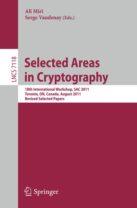 Selected Areas In Cryptography - cover